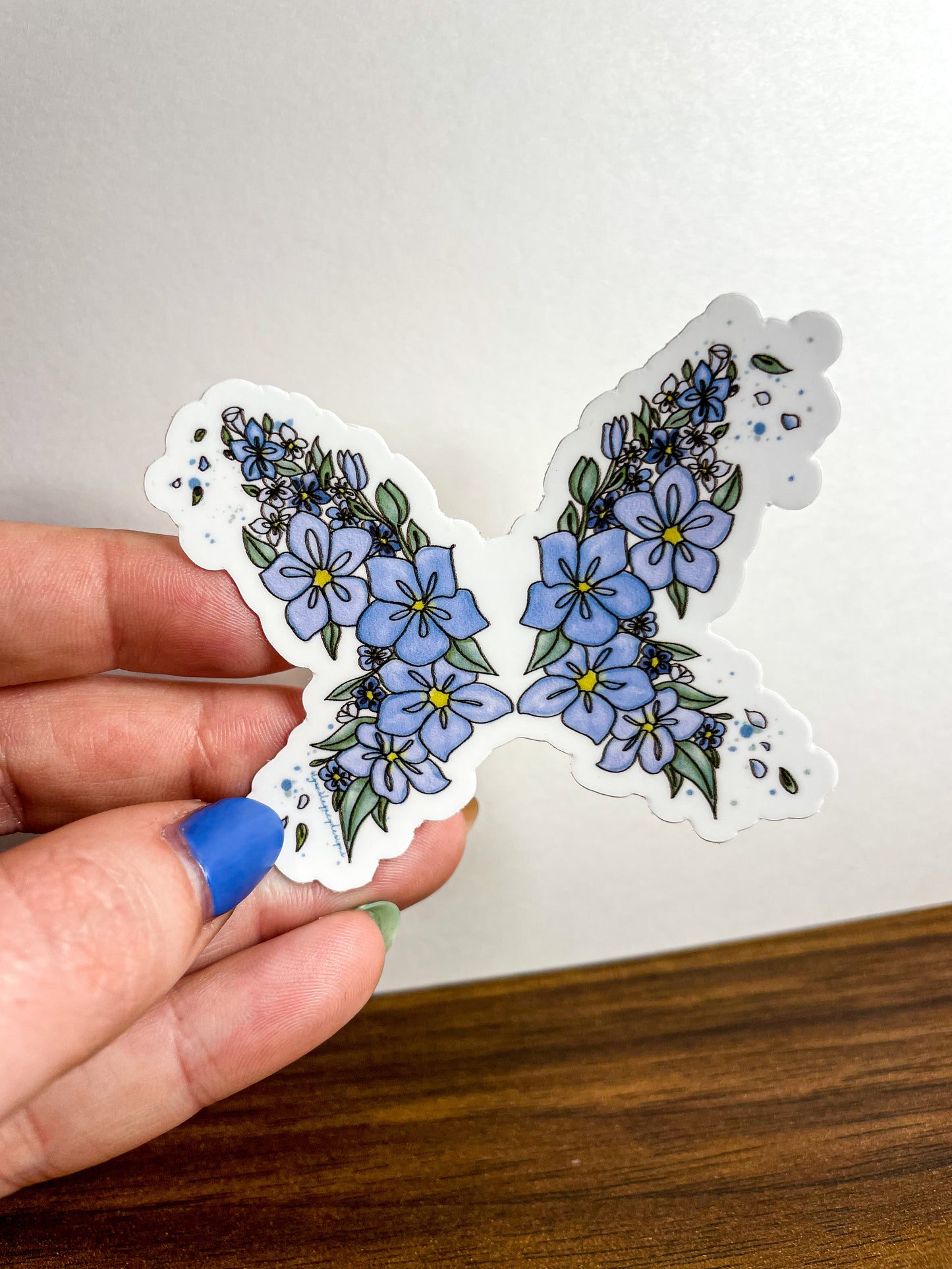 Forget-me-not Butterfly Sticker