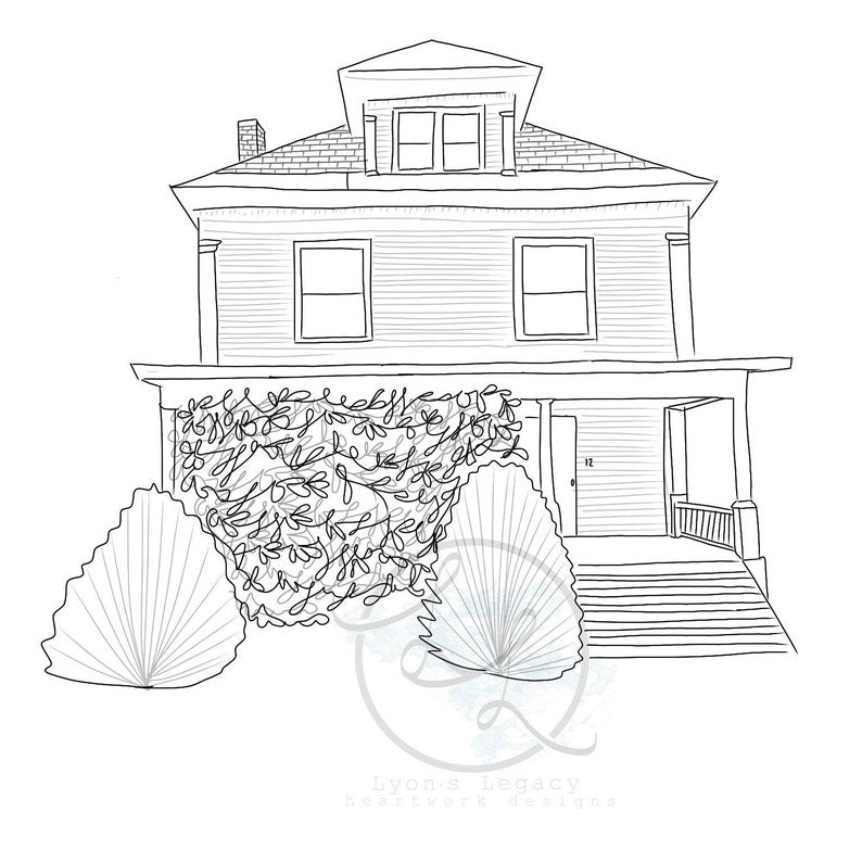 Custom House Drawing *Digital*