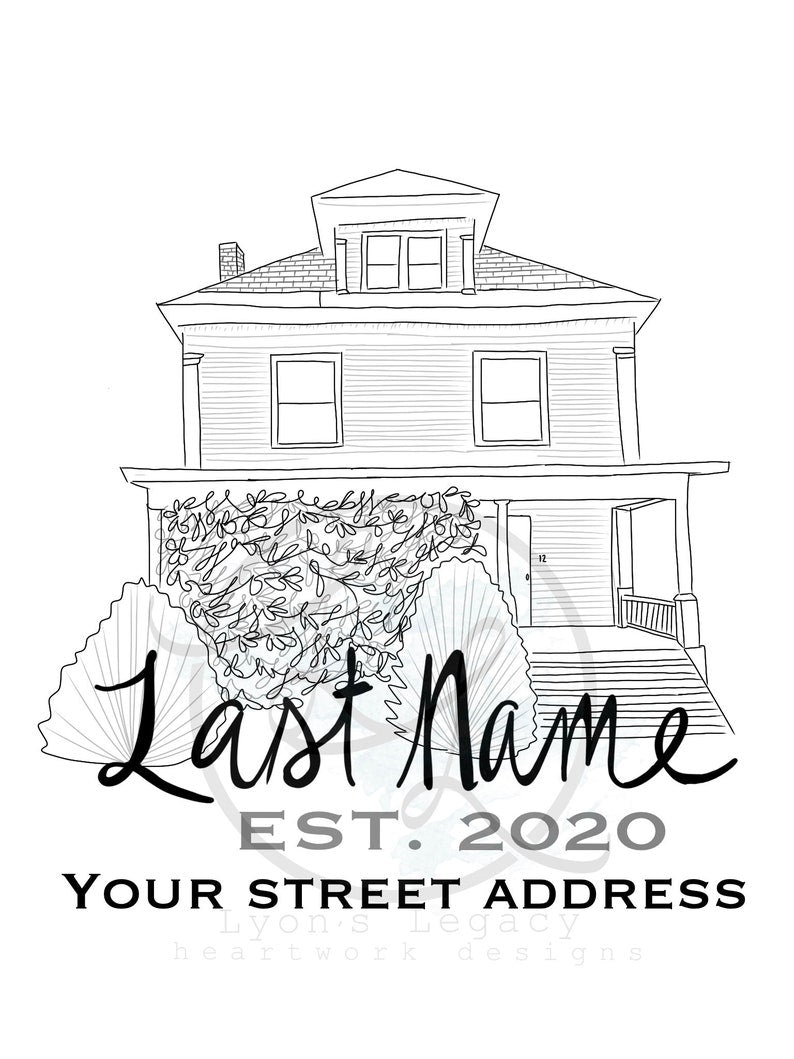 Custom House Drawing *Digital*