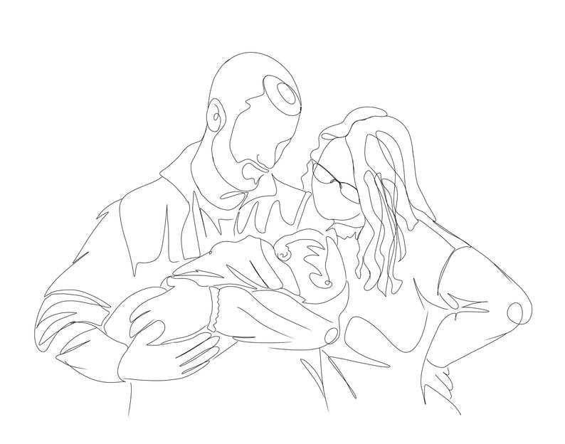 Continuous line Custom Portrait