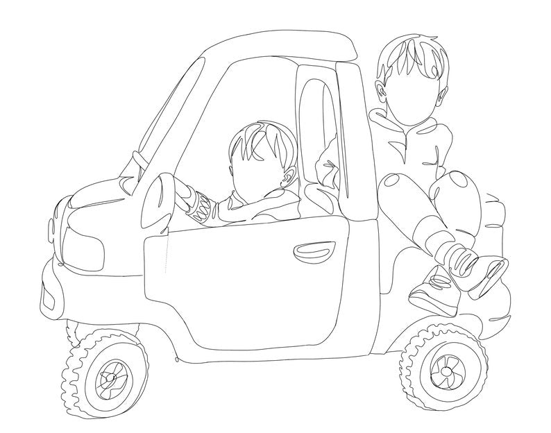 Continuous line Custom Portrait