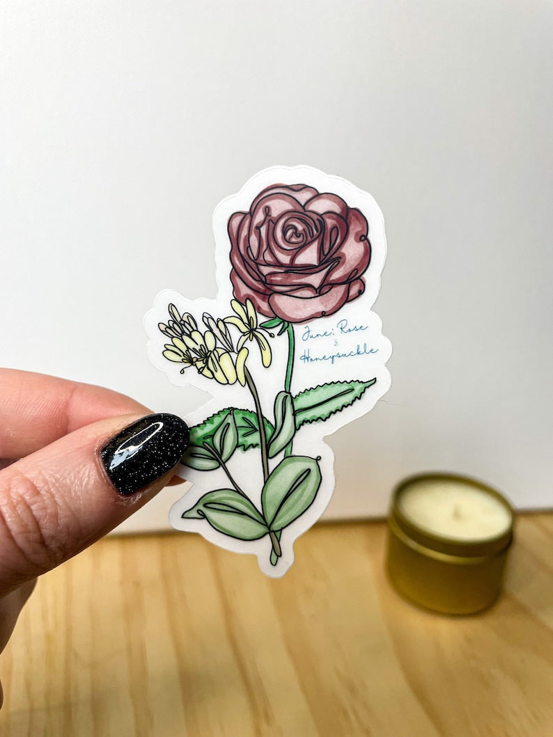Birth month flower stickers