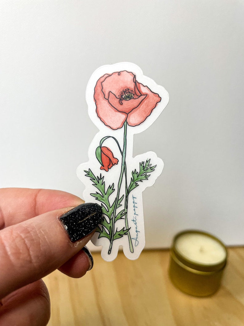 Birth month flower stickers