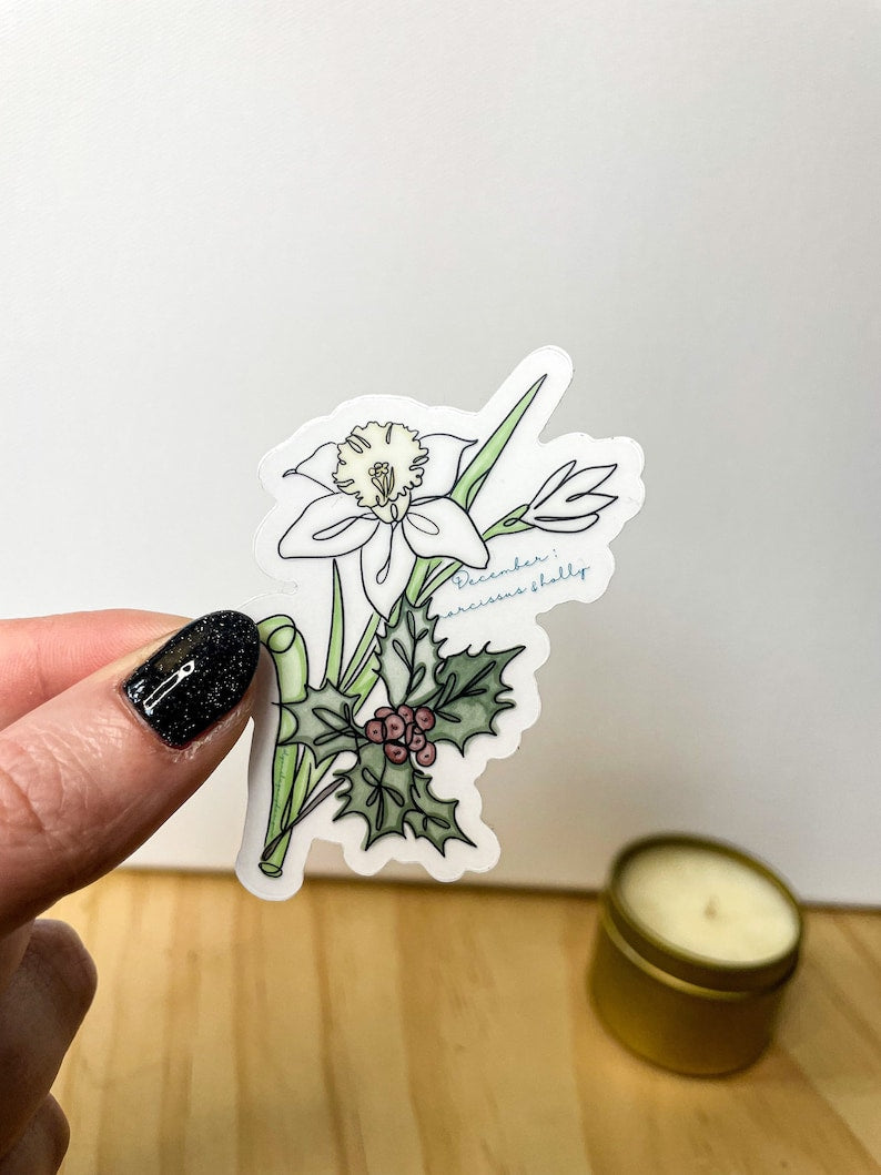 Birth month flower stickers