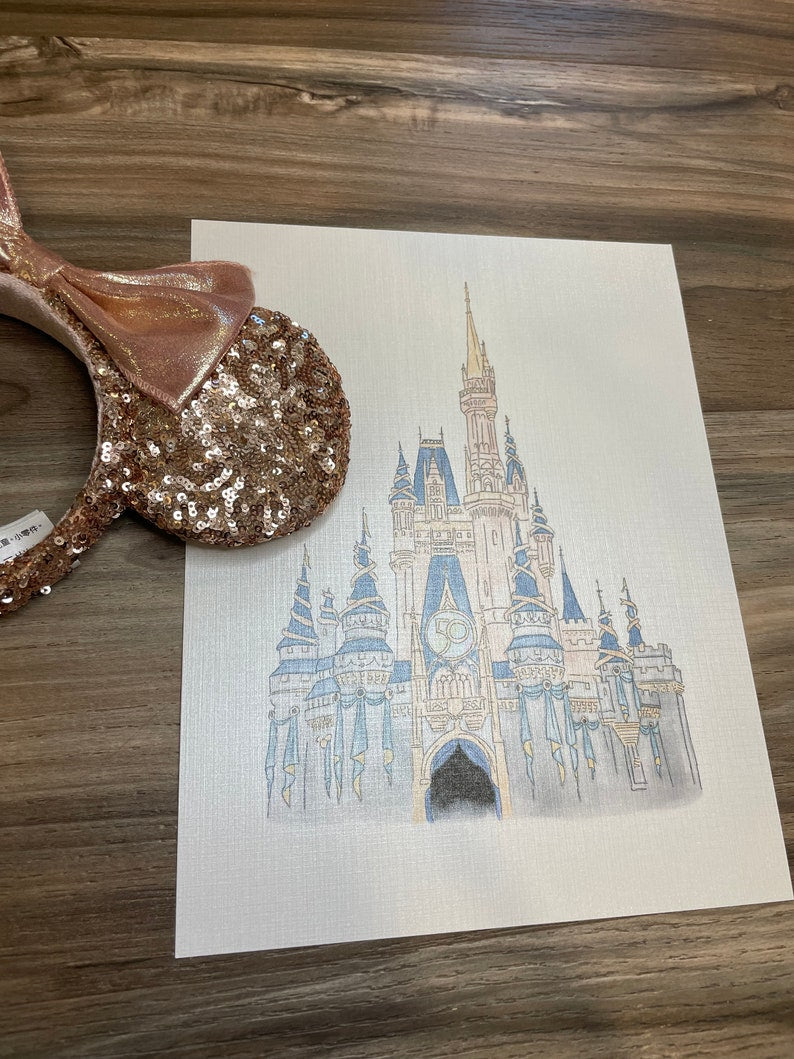 DIGITAL watercolor Castle