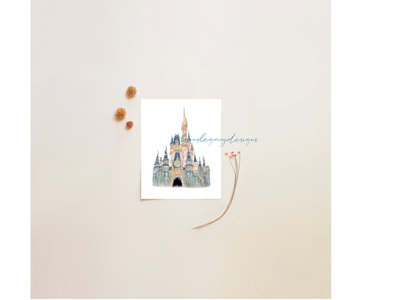 DIGITAL watercolor Castle