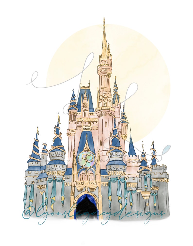 DIGITAL watercolor Castle